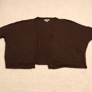 Dressbarn brown short sleeve shrug-style open sweater Size XL